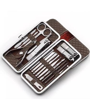 Manicure Set Tools Pedicure Knife Nail Clipper Set Home Nail Clippers Pliers Adult Manicure Tools Set Personal Care Nail Clippers(Bruin)