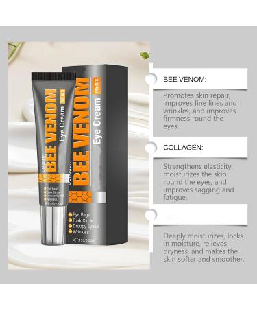  homomdy Men's eye cream with bee venom and collagen for a wake-up look against dark circles and puffiness to lift eyelids reduce under-eye bags treatment - Buy Online on GoSupps.com