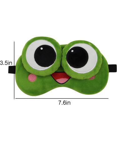 RarityUS Funny Frog Sleep Mask | Soft Plush Adjustable Blindfold Eye Cover | Reusable for Men, Women, Kids | Green - Buy Online on GoSupps.com