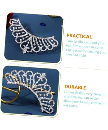 Mikinona Crown Side Hair Comb Rhinestone Hair Clip Girls Tiara Flower Girl Hair Accessories Girls Hair Accessories Wedding Comb Girls Hair Clips The Crown Bride Alloy Small Crown - Buy Online on GoSupps.com
