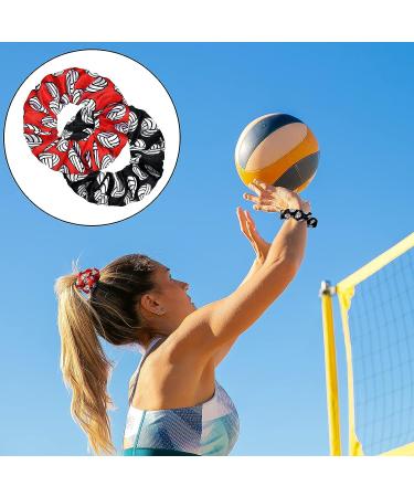 20 Volleyball Pattern Sport Hair Scrunchies - Silk Satin Elastic Hair Ties for Girls, Women, Players, Teams - 10 Colors - Buy Online on GoSupps.com