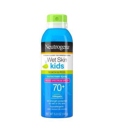 Neutrogena Wet Skin Kids Sunscreen Spray Mist, Water-Resistant and Oil-Free, Broad Spectrum SPF 70+ UVA/UVB Protection, Hypoallergenic, PABA-Free Non-Comedogenic, 5 Ounce