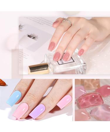 Nail Polish Set - Nude Color Nail Polishes - Quick Dry Nail Polish - Long Lasting Jelly Pink Glitter 6 Colors Nail Varnish - Natural Look Long Lasting Nail Varnish Gift Set DIY Manicure Home nude pink - Buy Online on GoSupps.com