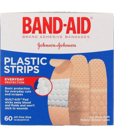 60 Count Plastic Band Aid Adhesive Bandages - Flexible & Durable - First Aid Essentials - Buy Online on GoSupps.com