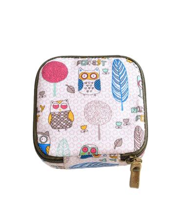 Mobody small tampon pocket cute wallpaper bag cute women's sord organizer period pocket Great capacity menstrual bag (one size white) unit size white