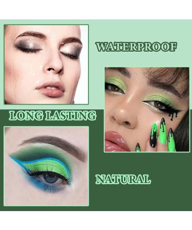 Highly Pigmented Green Glitter Eyeshadow Palette - 16 Colors | Long Lasting & Waterproof Eye Makeup Palette by WENJLYJ - Buy Online on GoSupps.com