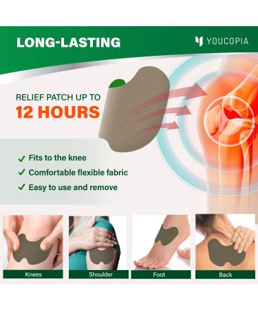 YouCopia Knee Relief Patches 36 Count - Long-Lasting Muscle & Joint Warming Herbal Plaster Heat Patch - Buy Online on GoSupps.com