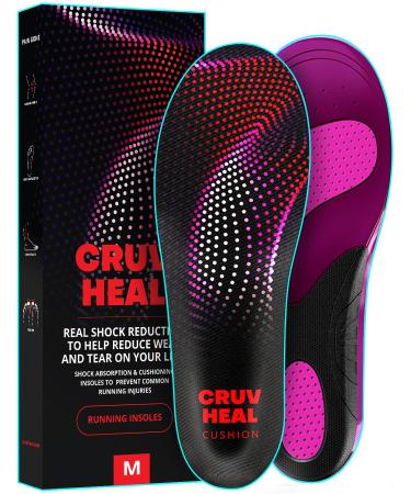 (New) Running Gel Insoles for Men and Women - Shock Absorbing Insoles - Runner s Knee - Reduce Muscle Soreness - Vibration Reduction - Prevent Plantar Fasciitis - Inserts for Sports Shoes (Purple  M) Purple M(Men 8.5-9.5...