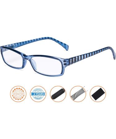 CessBlu Ladies Reading Glasses | Stylish Striped Reader Eyeglasses for Women | Blue 2.5x Magnification - Buy Online on GoSupps.com