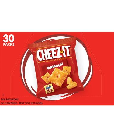 Cheez-It Original Baked Cheese Crackers - 30oz Bag (30 Packs) | Perfect Office and Kids Snack - Buy Online on GoSupps.com