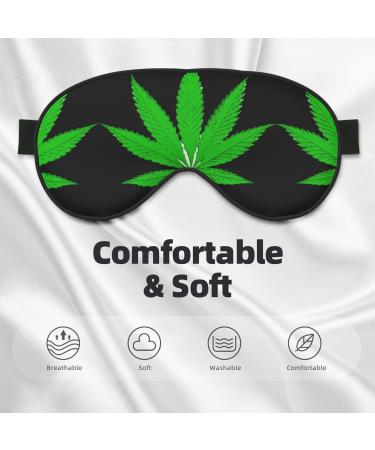 SSIMOO Green Leaf Print Ultra-Soft Light-Blocking Eye Mask for Optimal Comfort & Restful Sleep - International Shipping Available - Buy Online on GoSupps.com