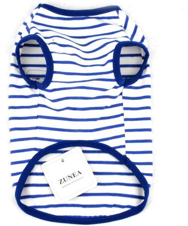 Zweitea Summer Dog Shirts for Small Dogs - Striped Breathable Cotton Vests & Tank Tops | Soft Puppy Clothing in Blue XXL - Buy Online on GoSupps.com