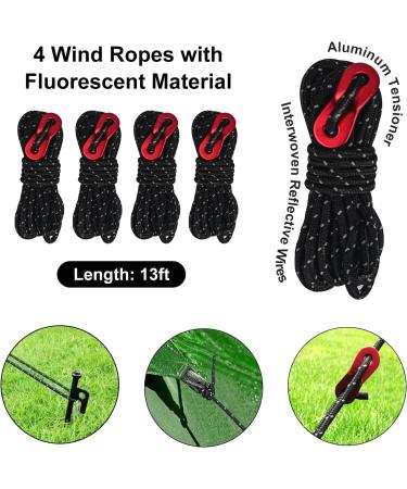 SPOFINE 6pcs Heavy Duty Tent Stakes with Hammer, Reflective Ropes, & Storage Bag - Camping Accessories Kit for Hiking, Backpacking - Orange+Black - Buy Online on GoSupps.com