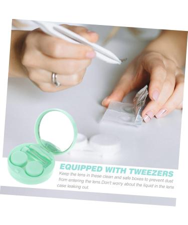 Lalafina Contact Lens Container Travel Case - Portable Plastic Eye Care Box with Mirror Green - Perfect for International Shipping - Buy Online on GoSupps.com