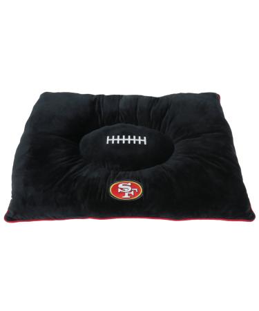 NFL PET Bed - San Francisco 49ers Soft & Cozy Plush Pillow Bed. - Football Dog Bed. Cuddle, Warm Sports Mattress Bed for Cats & Dogs