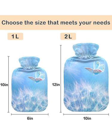 NAANLE Hot Water Bottle with Cover - Pusteblume Butterfly Design | 1L for Menstrual Cramps Relief & Heat Therapy | International Shipping Available - Buy Online on GoSupps.com