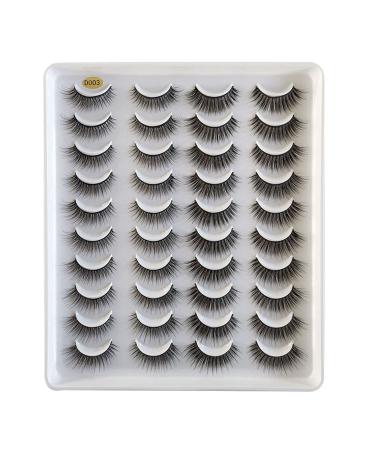 20 pairs reusable natural nerwimper false eyelashes dramatic fake package fluffy long soft thick natural look reusable handmade extension eyelashes D003