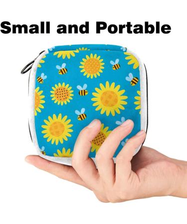 GIAPB Sanitary Napkin Storage Bag | Period Tampon Makeup Pad Pouch | Bee and Sunflower Color1640 - Buy Online on GoSupps.com