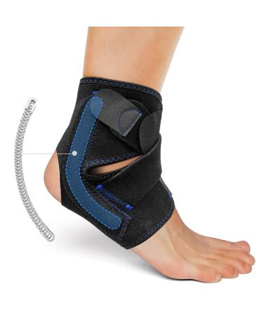 ZOYER Ankle Brace for Sprained Ankle Adjustable Ankle Support for Women and Men Ankle Stabilizer with Dual Metal Spring Support Suitable for Running Basketball Volleyball Injury Recovery (S/M) Small/Medium (Pack of 1)