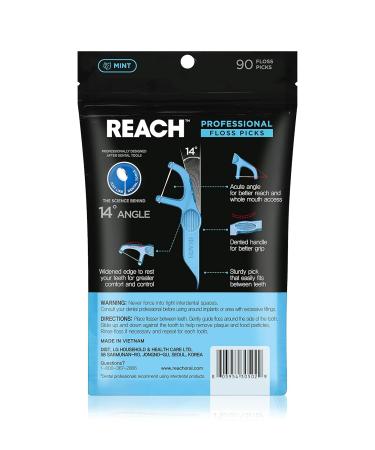 REACH Interdental Floss - Cute Angle for Easy Access Vented Grip Mint Flavor 90 Count - International Shipping Available - Buy Online on GoSupps.com