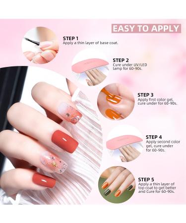 Morovan Gel Nail Polish Set - 33 Colors Base & Top Coat | Nude Pink Brown Glitter | UV Soak Off Starter Kit for Home & Salon - Buy Online on GoSupps.com