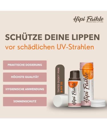 Hipi Faible Tinted Dusky Pink Lip Balm with SPF 30 - 100% Natural Lip Care 6ml - Made in Germany - Buy Online on GoSupps.com