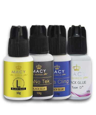 Macy Eyelash Glue Nanotek - Fast Drying (1-2 Sec) Black 10ml | 6-7 Weeks Hold | Professional Eyelash Extensions - Buy Online on GoSupps.com