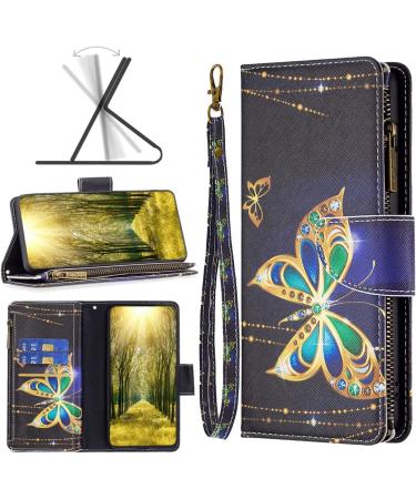 Buy VQWQ Redmi Note 12 Pro & Poco X5 Pro Leather Case - Magnetic Flip Cover with Lanyard Zipper Pocket - Butterfly 3 Design - International Shipping Available - Buy Online on GoSupps.com