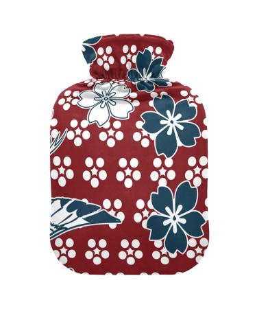Heat bottle with reference 2 L hard-wearing warm-up bag for handwheel warmers shoulder and neck pain cramps heating press and heat therapy patterns of cherry blossoms and crane flower