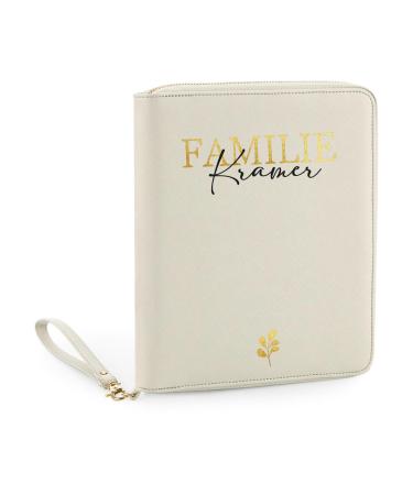 AWASG organizer by name personalized |Motif family |Family organizer travel coat document bag Many subjects passport cards documents vaccination pass (beige)