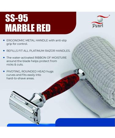Pearl Shaving Butterfly Safety Razor for Men - Eco-Friendly Twist-to-Open Shaving Kit | Perfect Valentine's Day Gift - Buy Online on GoSupps.com