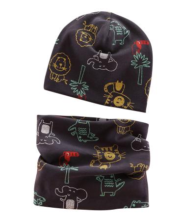 VUCDXOP Baby Children's Cotton Hat Scarf Set Winter Boys Girls Beanie Hats + Tube Scarf Set of 2 Autumn Winter Soft Cotton Beanie Hat Neckerchief Round Scarf Neck Warmer Set Color #1 M (Geeignet f r 7 Months - 2 Years alt Baby)