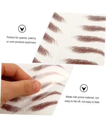 Mipcase 4 Sheets Waterproof Eyebrow Stickers Fake Eyebrow Stickers Eyebrow Tool Make up 6 Stickers 21x14.8cm Brown - Buy Online on GoSupps.com