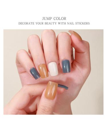 JMEOWIO Nail Foil - Beige Blue Brown Self-Adhesive Nail Stickers for UV Nail Art | Gel Nail Design Accessories - Buy Online on GoSupps.com