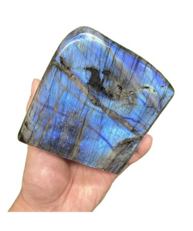 FLYIFE 1PC 500-1000g Natural Crystal Moonstone Raw Gemstone Ornament Polished Quartz Labradorite Handicraft Decorating Stone Natural Stones Gift (Color : 900-1000g)