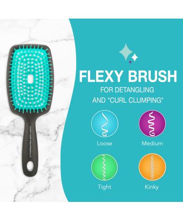 Curl Keeper Flexy Brush - Turquoise | Detangle & Clump Curls - Buy Online on GoSupps.com