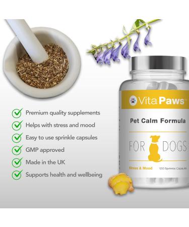 Calming Formula for Dogs | Natural Formula with Ginger & Chamomile Extracts | 120 Capsules | SimplySupplements - Buy Online on GoSupps.com