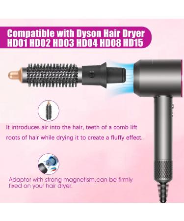 Round Volume Brush and Adapter For Dyson Supersonic HD15 HD01 HD02 HD03 HD04 HD08 Hair Dryer Attachment Hair Tool - Buy Online on GoSupps.com