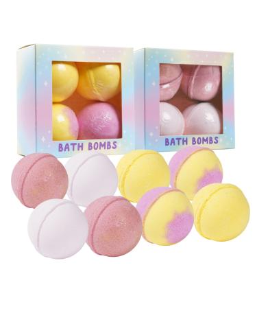 Bath Bombs Set  Handmade Organic Bath Bombs  Made from Essential Oils and Shea Butter Natural Bath  Moisturize Dry Skin  Birthday Gifts for Women  Girls- B and G