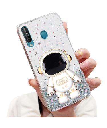 Tivenfezk Nadoli for Samsung Galaxy A40 astronaut Hidden Stand Shell caricature glitter stand soft silicone bling transparent protective cover samsung galaxy a40 clear