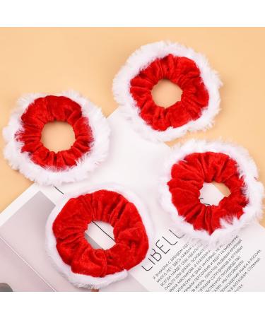 AOVNA 6 Pieces Christmas Hair Scrunchies Red Velvet Scrunchies with White Faux Fur Edge Elastic Hair Scrunchies Classic Christmas Hair Scrunchies - Buy Online on GoSupps.com