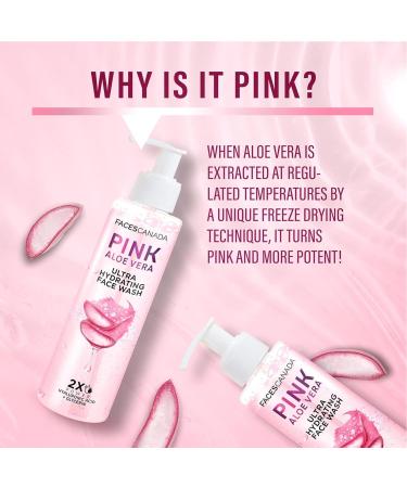 FACESCANADA Pink Aloe Vera Face Wash | Ultra Hydrating Cleanser with Hyaluronic Acid & Glycerin | Refreshes Soothes & Helps Maintain Moisture Balance | Daily Gentle Skincare | 3.38 Fl Oz (100ml) - Buy Online on GoSupps.com