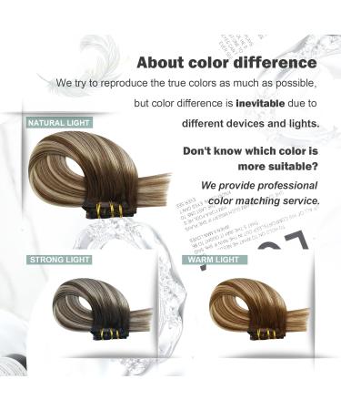 Moresoo 18 Balayage Clip in Human Hair Extensions - Brown Blonde Ombre #4/6/613 - Buy Online on GoSupps.com