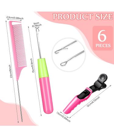 Latch Crochet Hooks & Hair Styling Set | 6 Piece Hair Needle Comb, Crochet Needles, Comb, & Clips for Braids & Extensions - Buy Online on GoSupps.com
