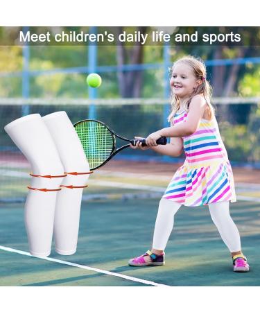 4 Pack Kids Long Compression Leg Sleeves - UV Protection for Boys & Girls | Youth Cycling & Basketball Sports | Size L - Buy Online on GoSupps.com