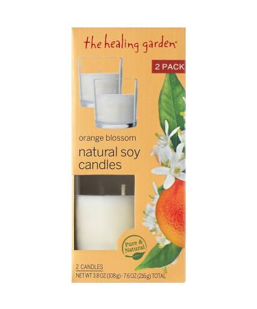 The Healing Garden Orange Blossom Natural Soy Candles 3.8 oz 2 Count