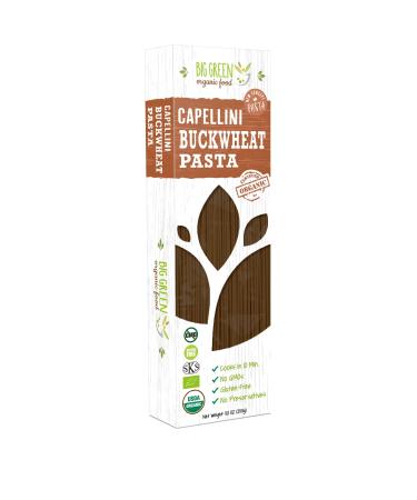 Big Green Organic Food- Organic Buckwheat Capellini, 8.8oz, 100% buckwheat, Gluten-Free, Non-GMO (1 Pack) 8.8 Ounce (Pack of 1)