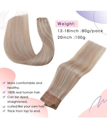 Vivien Extensions: Ash Blondine #P18/613 - 80g 35cm Real Remy Hair Wire Extensions for Effortless Highlights - Buy Online on GoSupps.com