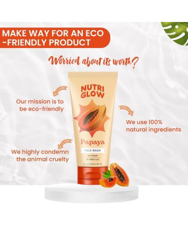 Nutriglow Naturals Advanced Pro Formula Papaya for Skin Brightening & Tan Removal Face Wash 100 G - Buy Online on GoSupps.com