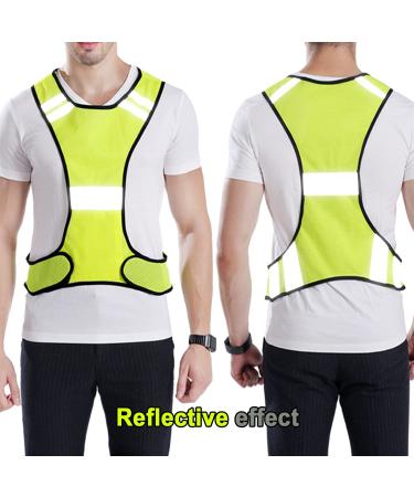 High Visibility Reflective Night Running Vest | Adjustable Strap | Lightweight & Breathable | Safety for Running, Jogging, Cycling, Hiking, Walking - Yellow - Buy Online on GoSupps.com
